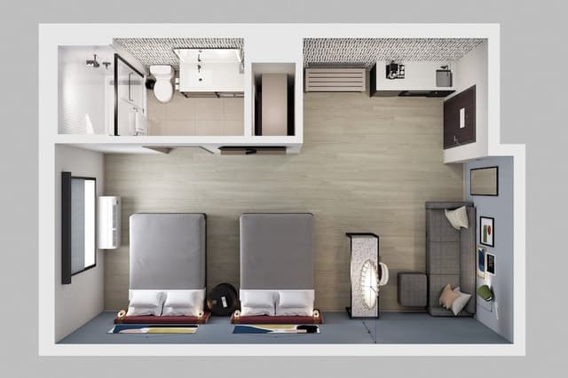 Studio Suite, 2 Queen Beds (Walk-In Shower)