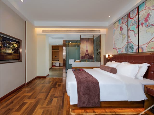 Grand Romantic Wine Double Bed Room