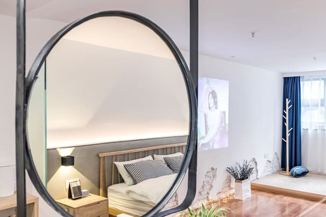 Light Luxury Warm Sunshine Projection Double Bed Room