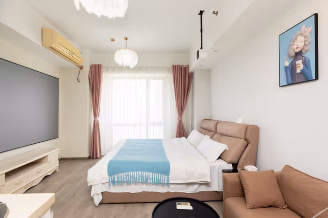 Light Luxury Projection Double Bed Room