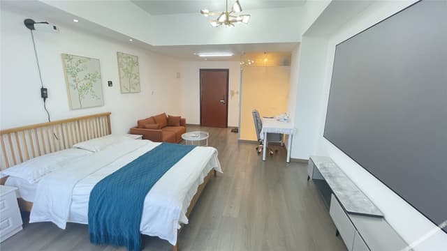 Light Luxury Projection Double Bed Room