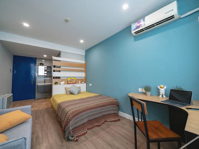 Burgundy Double Bed Room