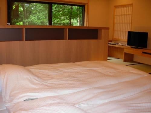 2017 July 13 Renovated - Twin Bed Room with Outdoor Hot Spring with Japanese Garden View