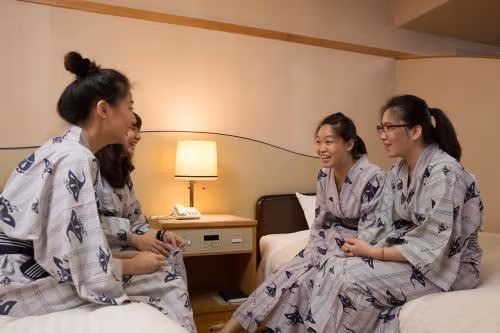Family Room with Tatami Area with Beppu Bay View