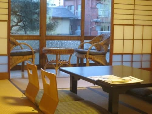 Japanese-Style Family Room with Shared Bathroom and River View