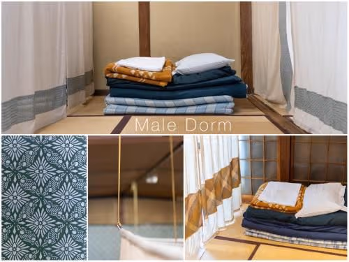 Single Futon in Male Japanese-Style Dormitory Room (5 Adults)