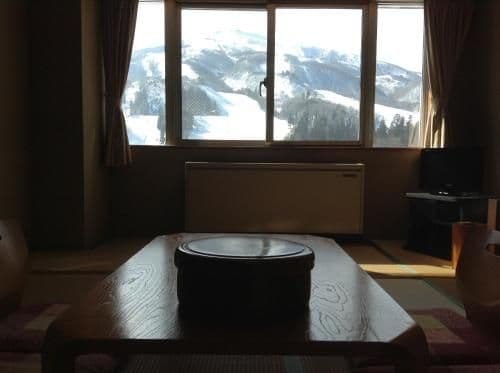 Japanese-Style Family Room with Mountain View