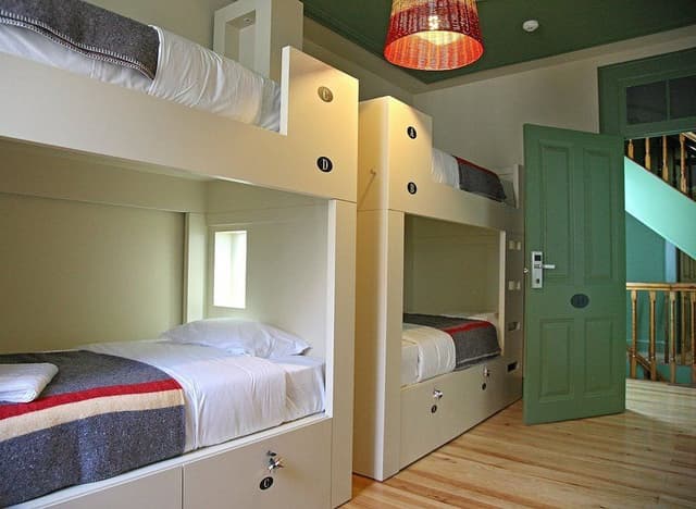 Bed in dormitory WITH SHARED BATHROOM