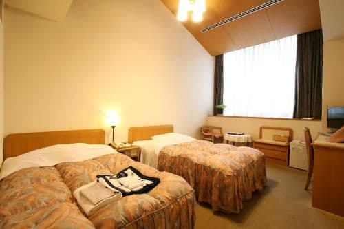 Twin Room with Private Bathroom and Mountain View