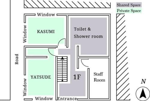 YATSUDE- Japanese-Style Room with Shared Bathroom - Ground Floor