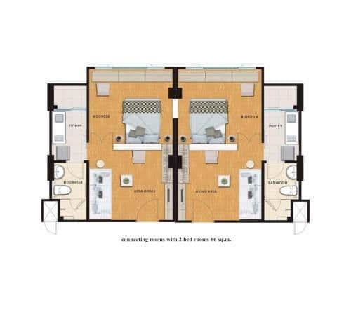 Connecting Rooms with Two Bedrooms