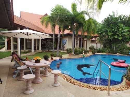 Relaxing Palm Pool Villa & Tropical Illuminated Garden & Swimming Pool. Relaxing Palm Pool Villa & Tropical Illuminated Garden & Swimming Pool.
