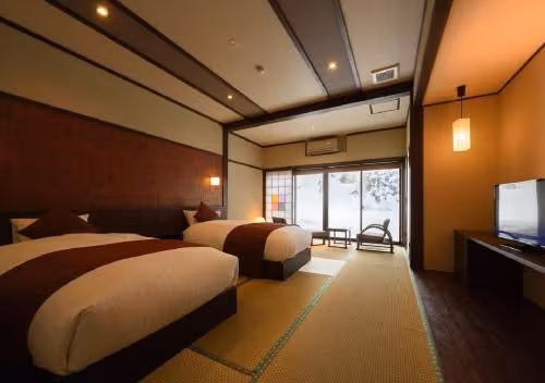 Twin Room with Tatami Area and Private Toilet