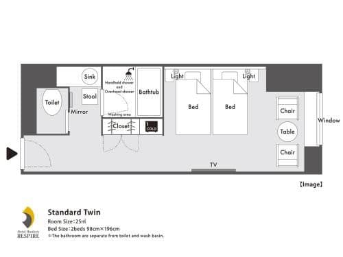 Standard Twin Room - Non-Smoking - High Floor