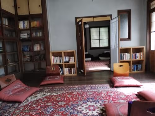 Japanese-Style Family Room with Shared Bathroom