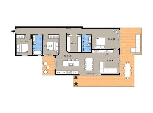 Three-Bedroom Apartment