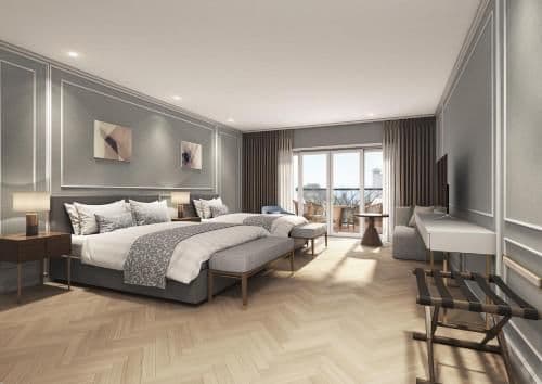 Charlotte Family Twin Room Terrace with Partial Sea View
