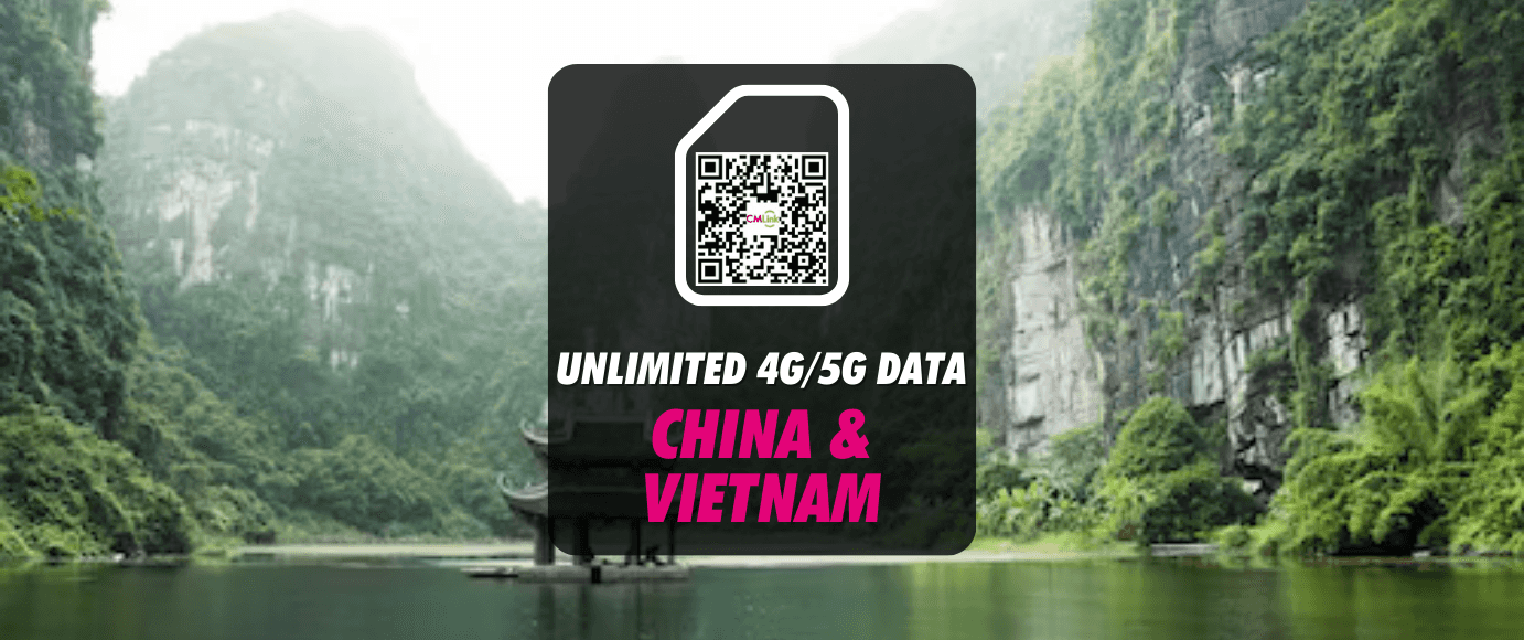 China & Vietnam Unlimited Data 4G eSIM Roaming Data (QR Code Delivered via Email)1