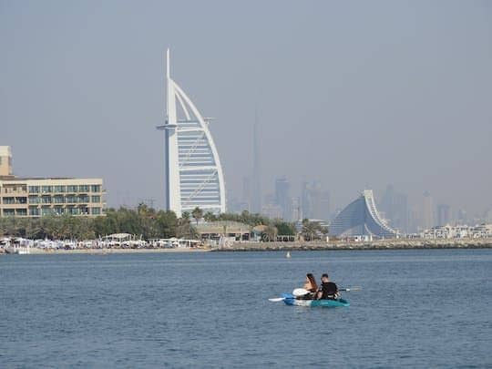 Double-seater kayak rental at the Palm Jumeirah