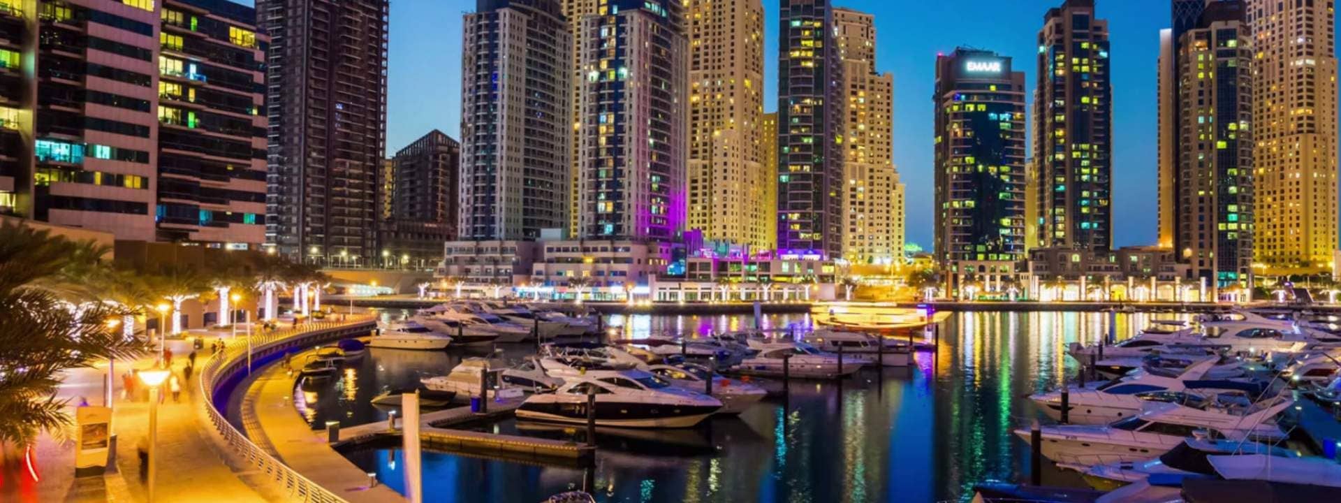 Dubai by Night Tour with Dhow Dinner Cruise