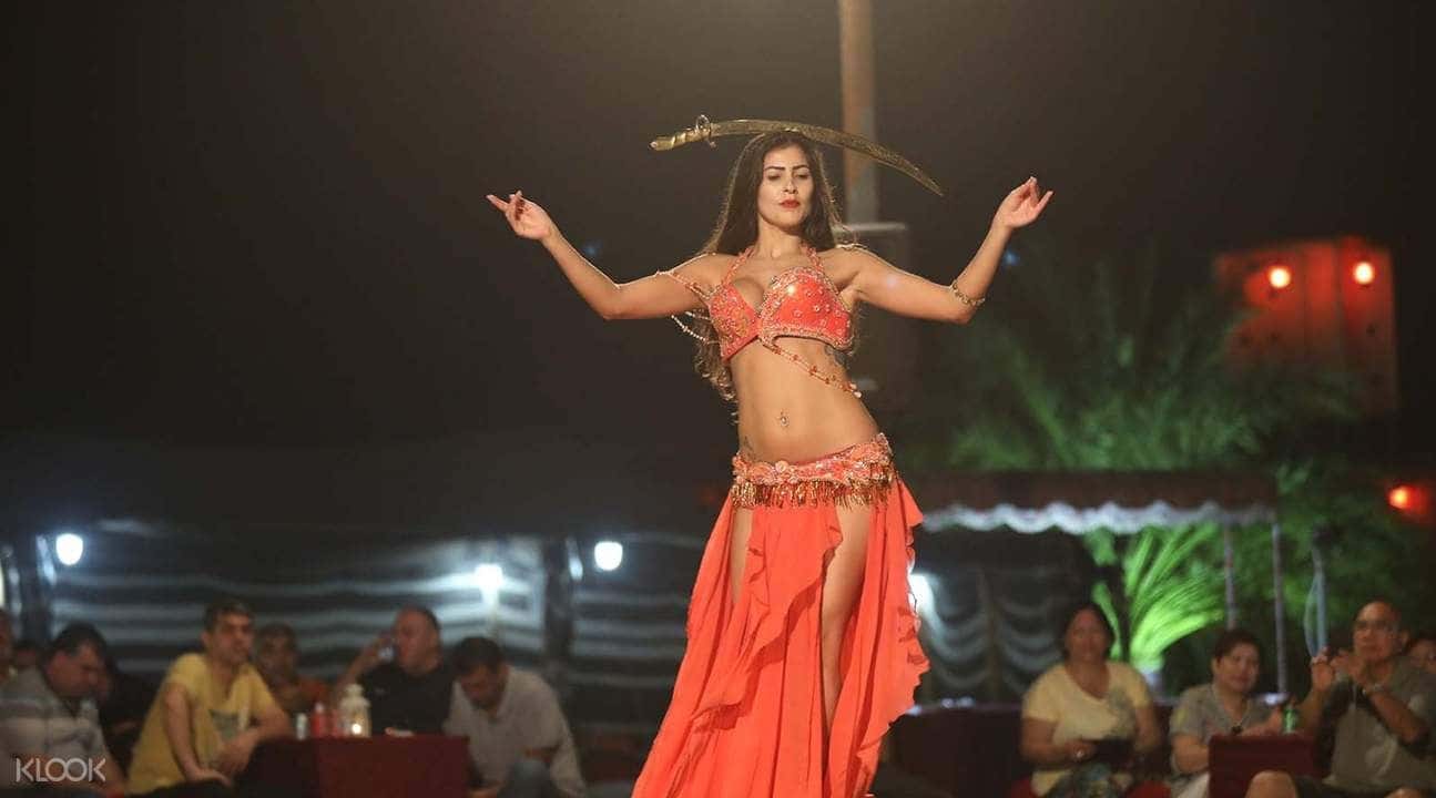 Dubai Desert Sunset Camel Trekking with BBQ Dinner and Belly Dancing Show3