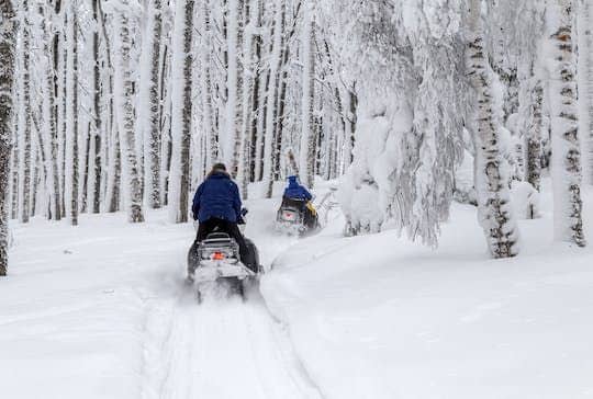 Ice fishing and snowmobile safari combo