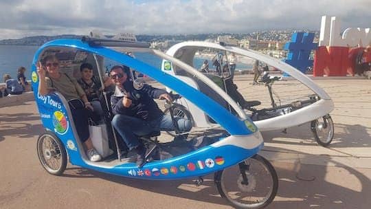 A 1.15-hour private electric rickshaw ride in the French Riviera