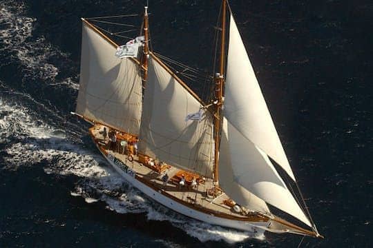 Afternoon cruise on a classic ketch boat