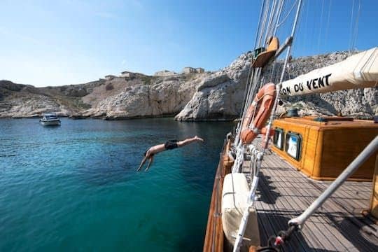 All-day cruise in the Calanques on a classic ketch boat