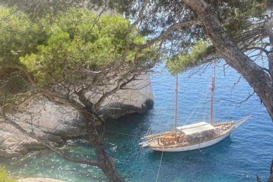 Brunch at sea on a classic ketch boat