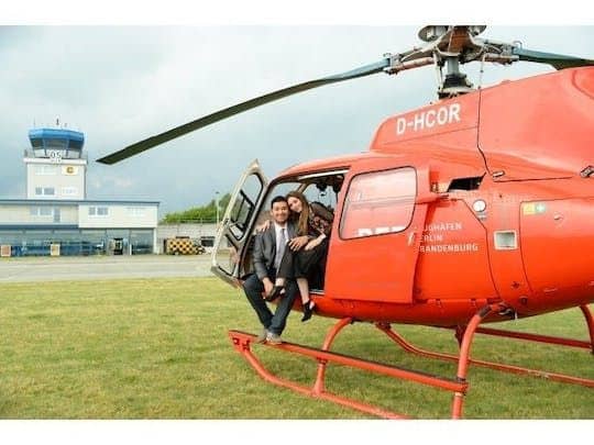 Helicopter flight with candle light dinner