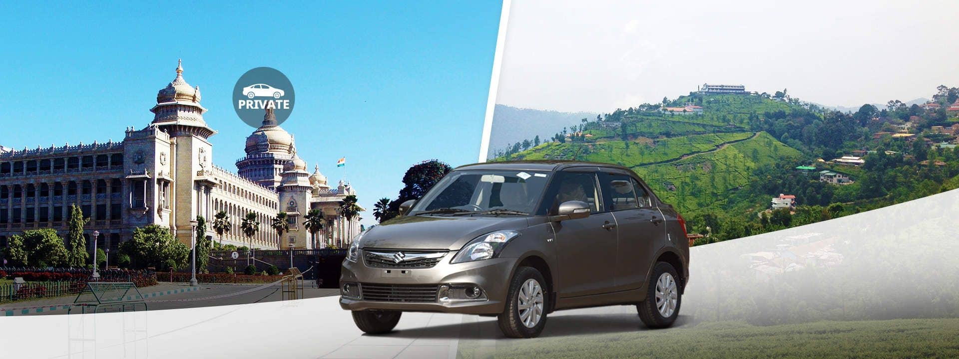 Private City Transfers between Bangalore and Ooty, Coorg, Tirupathi, Auroville, Kozhikode, Shravanbellagolla or Kabini