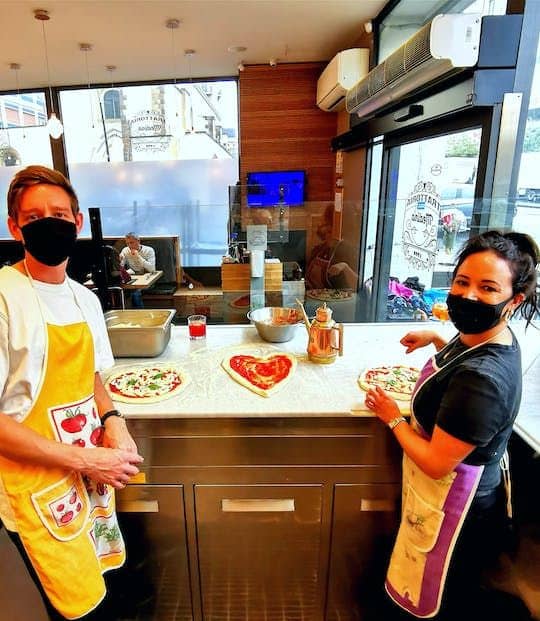 Naples pizza making lesson in traditional restaurant