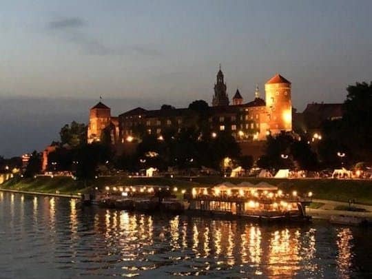 Night cruise on the Vistula in Krakow