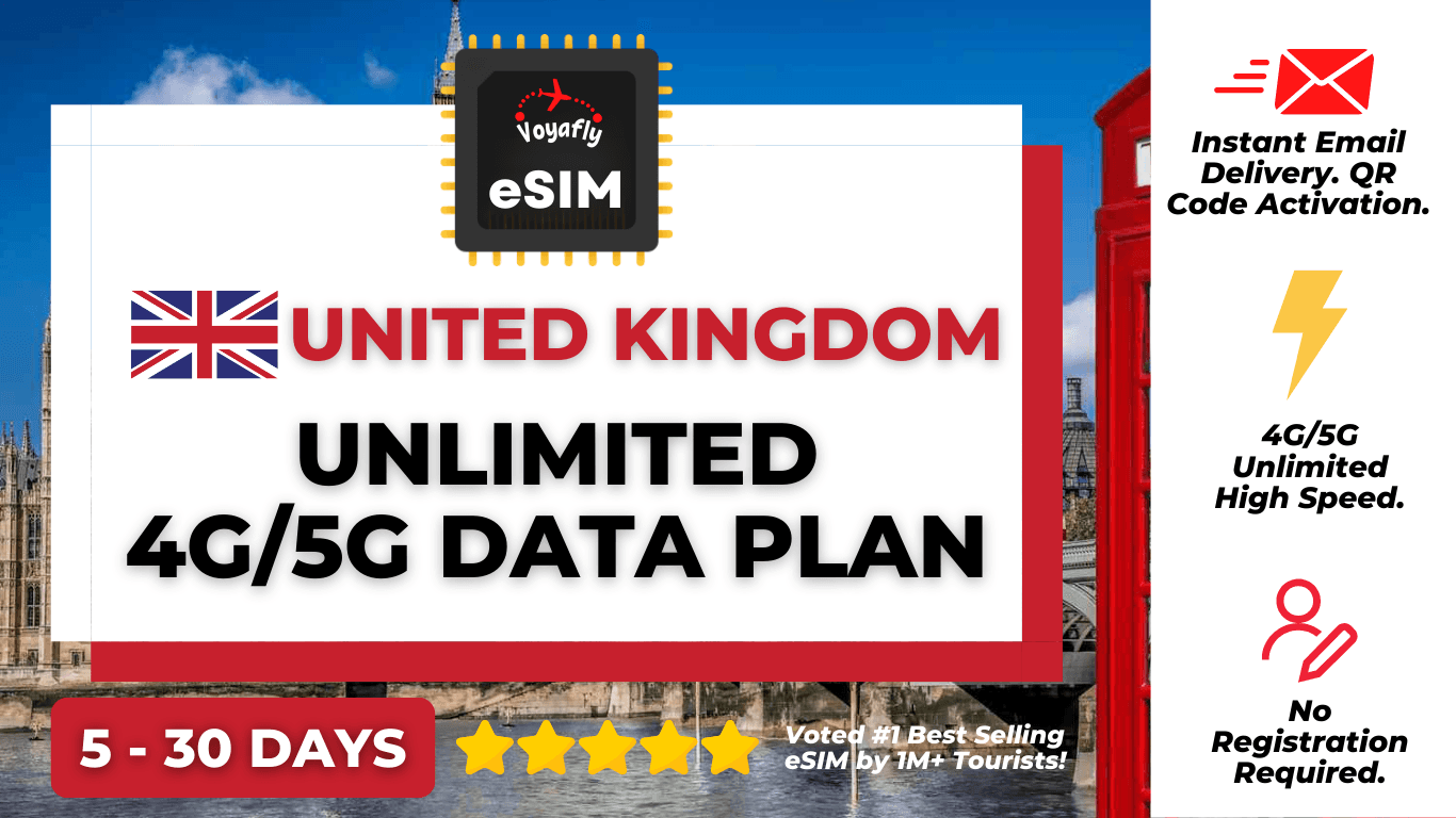 สหราชอาณาจักร - eSIM อินเทอร์เน็ตไม่จำกัด 4G/5G