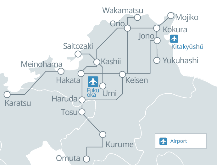 บัตรโดยสารดิจิทัล JR คิวชู พื้นที่ฟุกุโอกะ (ใช้ได้ภายใน 30 วัน) JR KYUSHU MOBILEPASS1