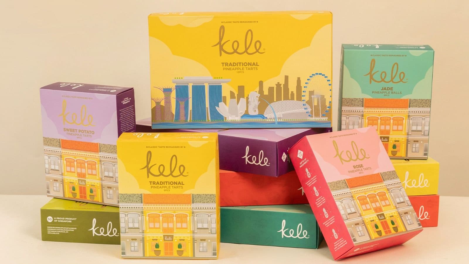 KELE Singapore Pineapple Tarts Singapore Souvenir Box (Jewel Chinatown/VivoCity Pick up) - Optional Flavour Available | Singapore