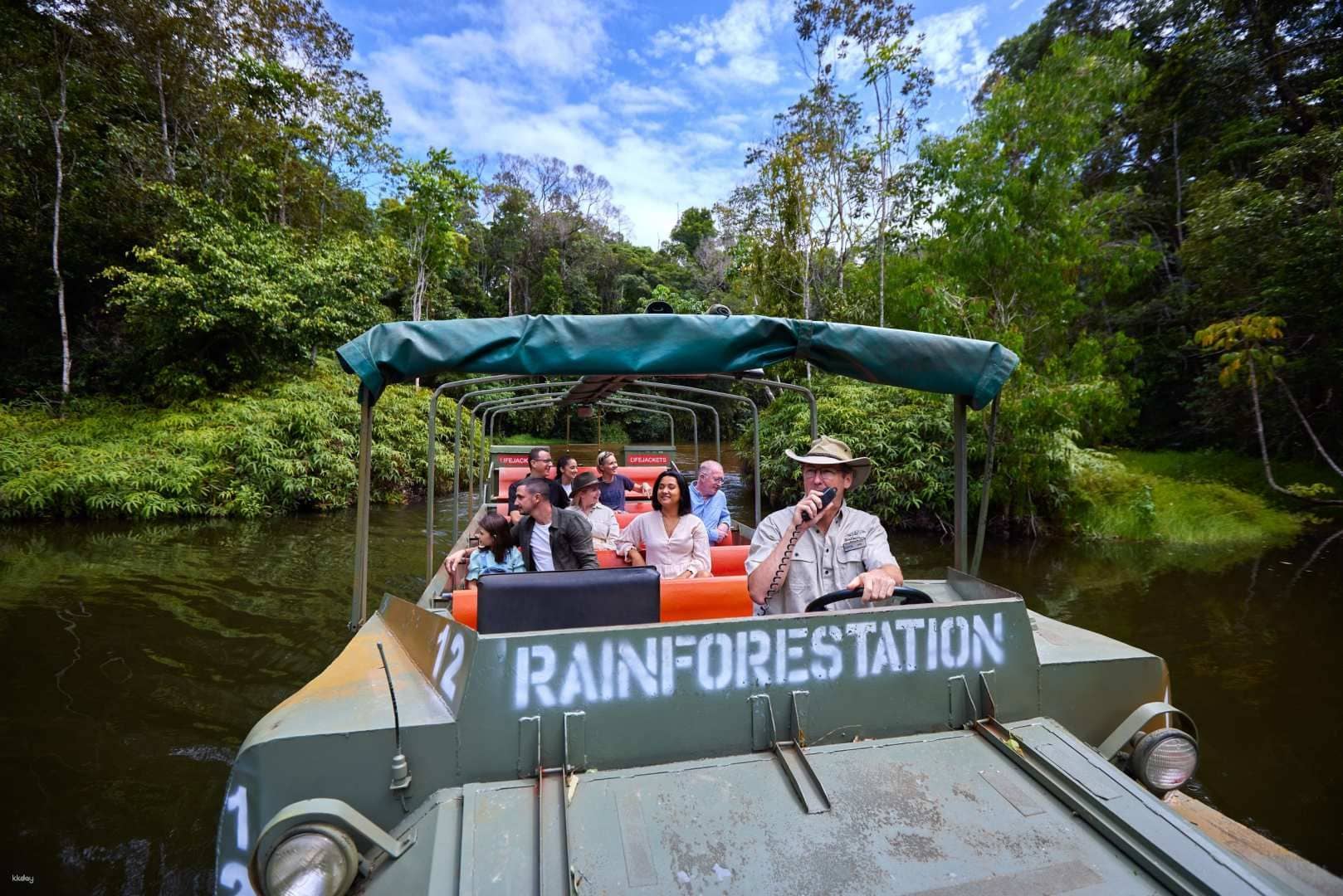 Army Duck with Skyrail & Kuranda Scenic Train Day Tour with Cairns Transfer