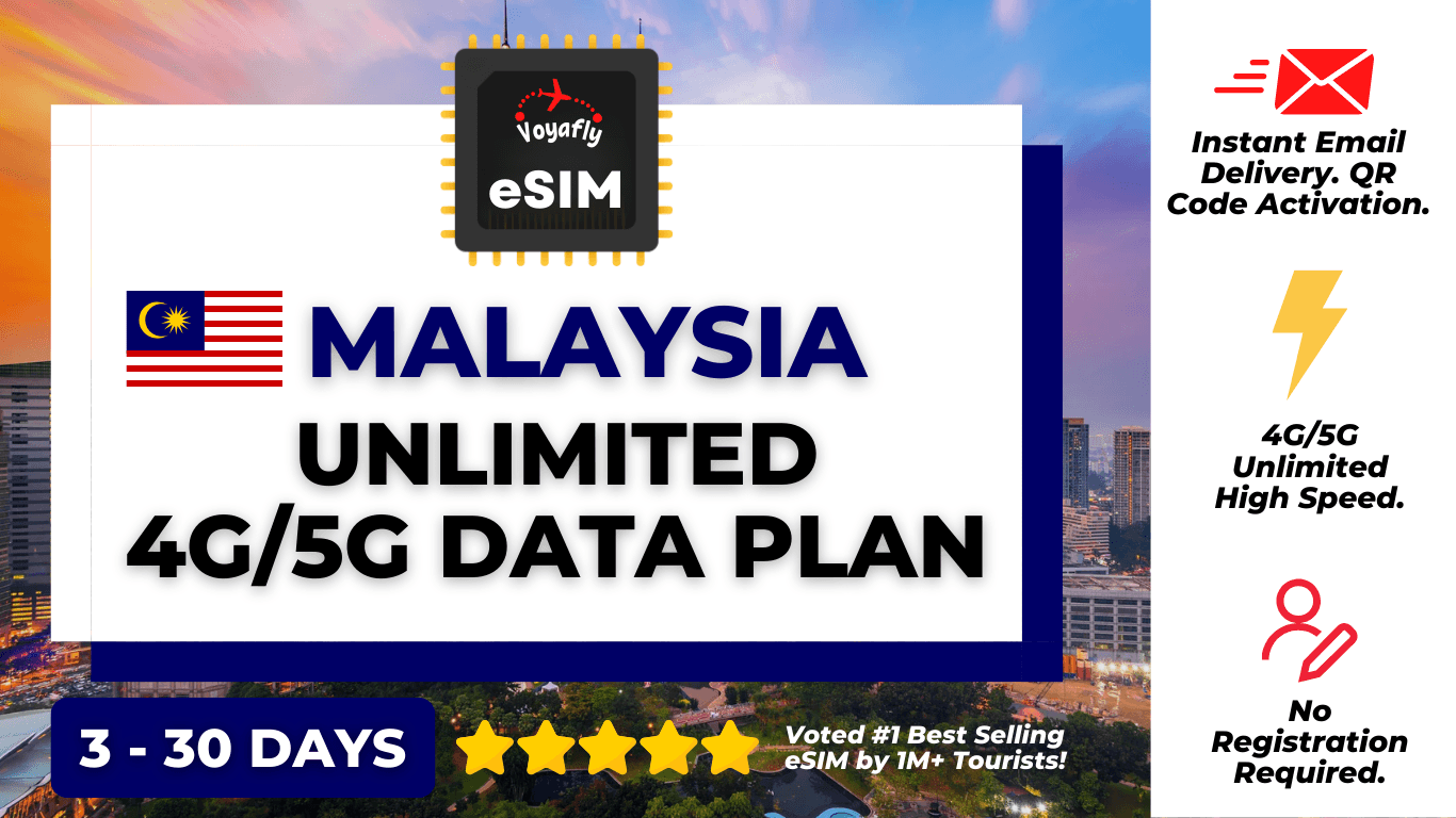 มาเลเซีย - eSIM ข้อมูล 4G/5G แบบไม่จำกัด