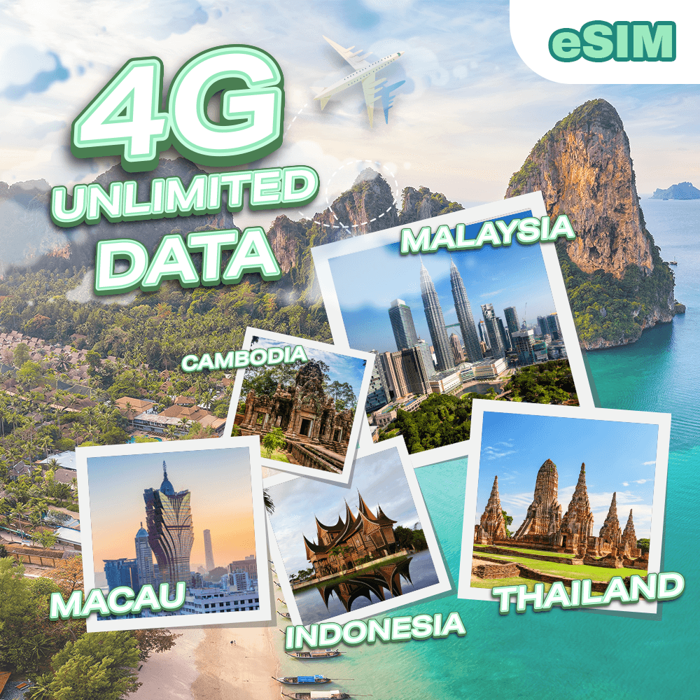 Malaysia/Indonesia/Thailand/Vietnam/HK/Macau/Cambodia eSIMs