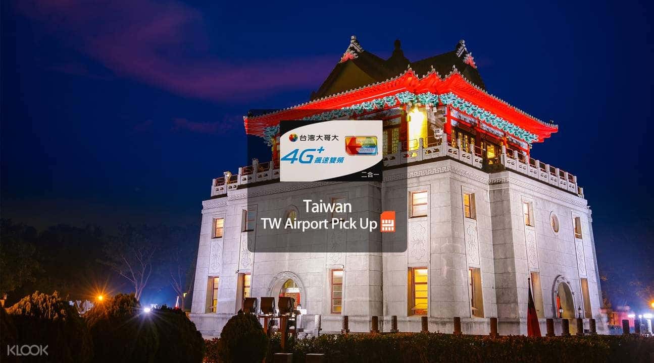 4G SIM Card with Calls (TW Airport Pick Up) for Taiwan from 'Welldone'1