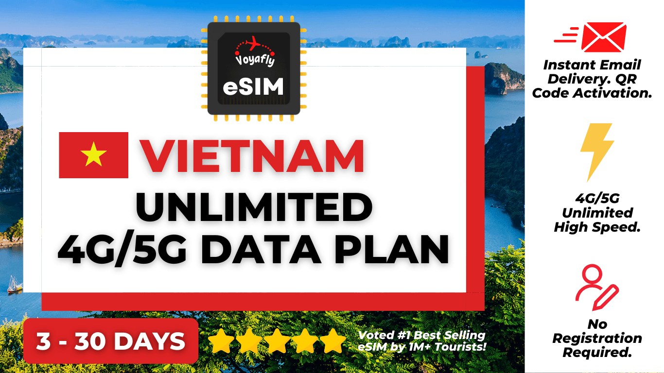 eSIM ข้อมูล 4G/5G แบบไม่จำกัดในเวียดนาม