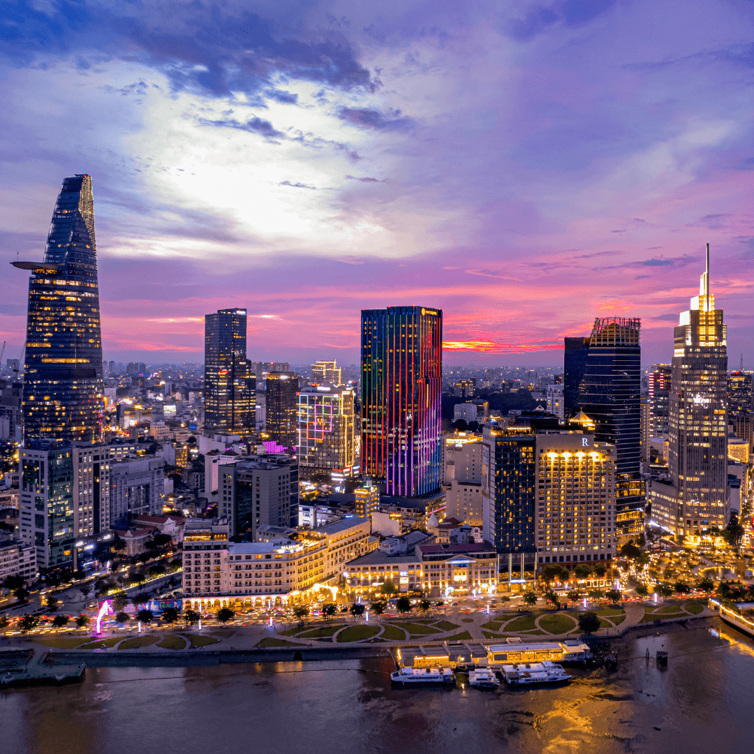 Walking at night in Saigon