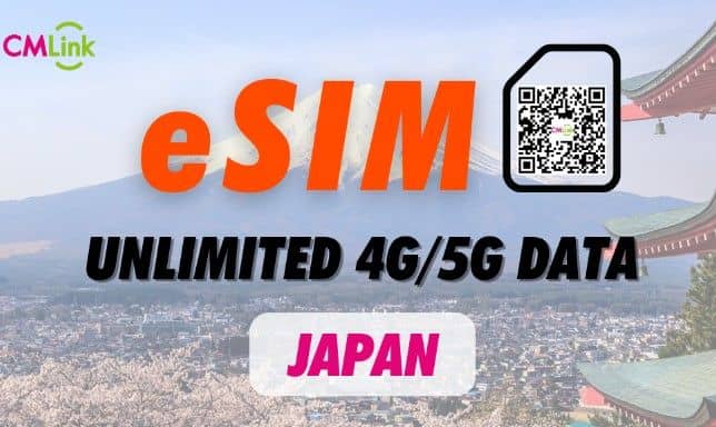 Japan Unlimited Data 4G eSIM Roaming Data (QR Code Delivered via Email)