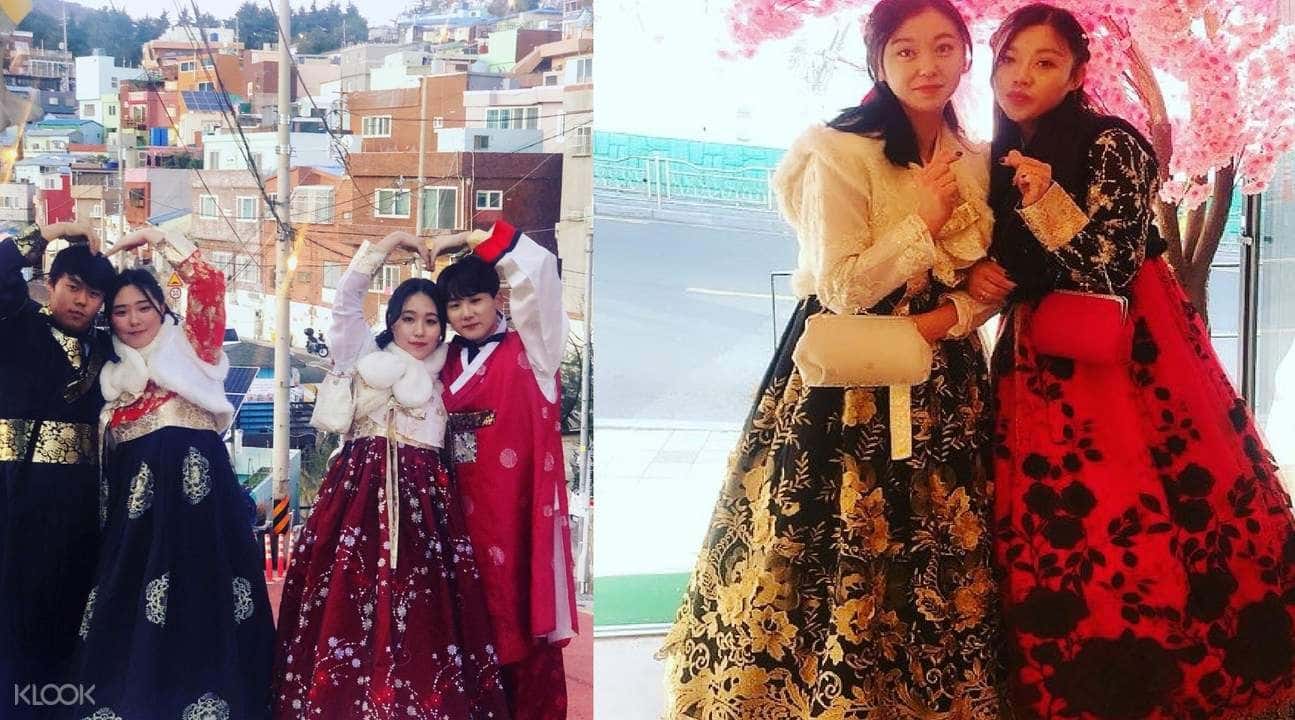 Gamcheon Culture Village Hanbok Rental with Hair Styling and Accessories4
