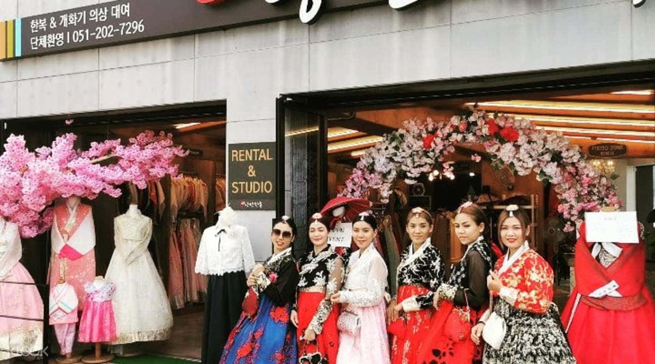 Gamcheon Culture Village Hanbok Rental with Hair Styling and Accessories1
