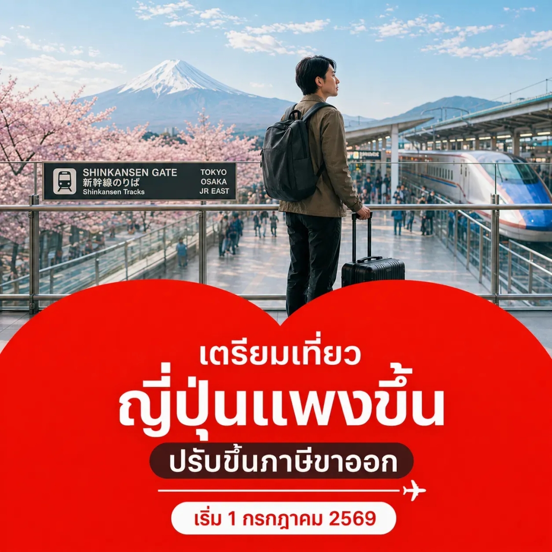 เตรียมเที่ยวญี่ปุ่นแพงขึ้น ปรับขึ้นภาษีขาออก เริ่ม 1 กรกฎาคม 2569