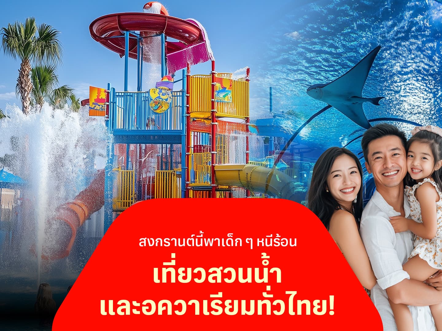 สงกรานต์นี้พาเด็กๆ หนีร้อน เที่ยวสวนน้ำและอควาเรียมสุดสนุกทั่วไทย!
